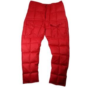 True Vintage Thaw Mens Medium Quilted Down Pants Red